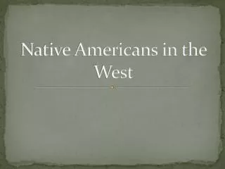native americans in t he west