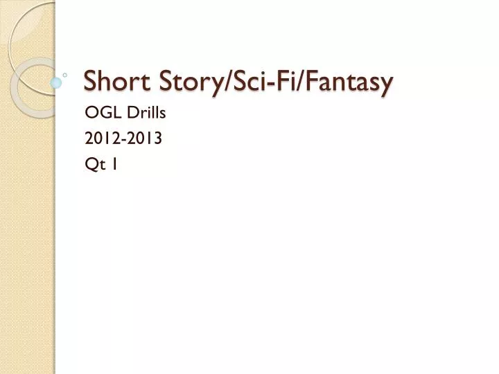 short story sci fi fantasy
