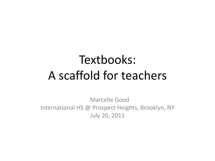 textbooks a scaffold for teachers