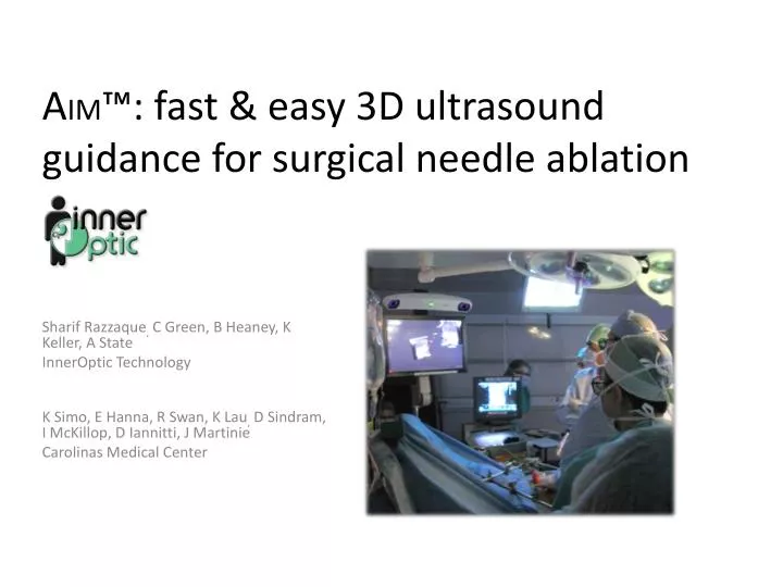 a im fast easy 3d ultrasound guidance for surgical needle ablation