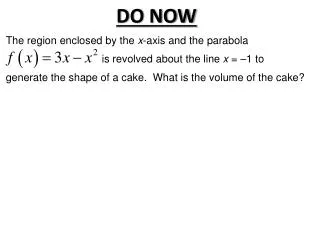 The region enclosed by the x -axis and the parabola