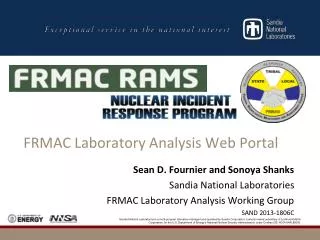 FRMAC Laboratory Analysis Web Portal