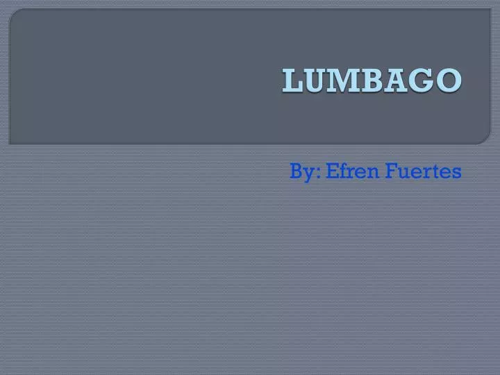 lumbago