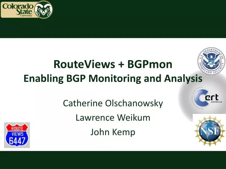 routeviews bgpmon enabling bgp monitoring and analysis