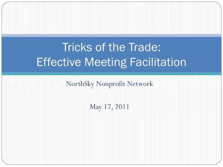 tricks of the trade effective meeting facilitation
