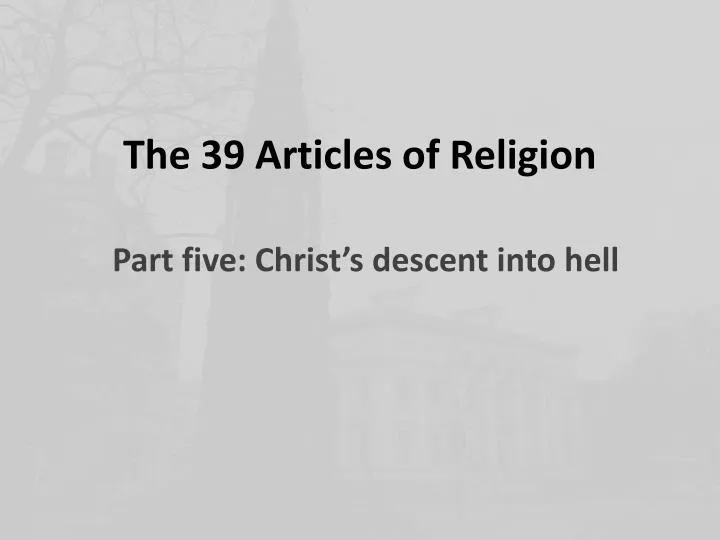 the 39 articles of religion