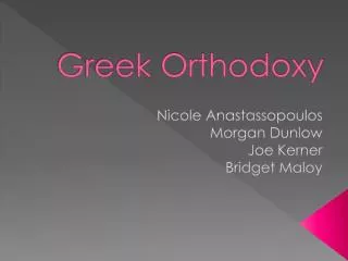 Greek Orthodoxy