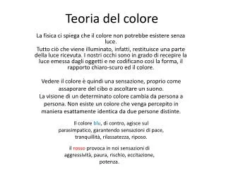 teoria del colore