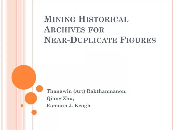 mining historical archives for near duplicate figures