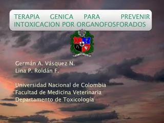 terapia genica para prevenir intoxicacion por organofosforados