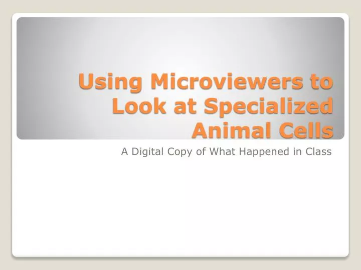using microviewers to look at specialized animal cells