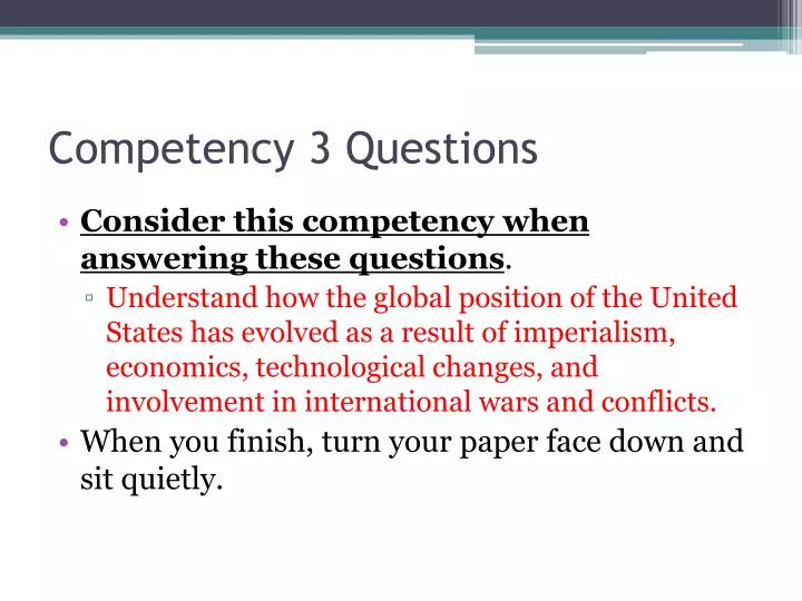 competency 3 questions