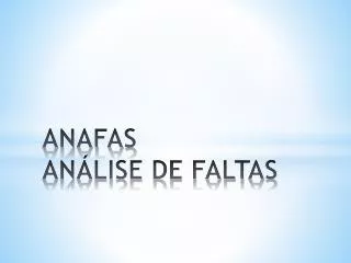 anafas an lise de faltas