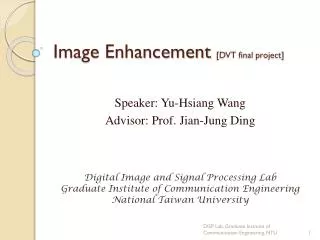 Image Enhancement [DVT final project]