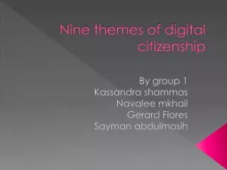 Nine themes of digital citizenship