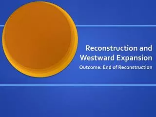 reconstruction and westward expansion