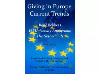 Giving in Europe Current Trends