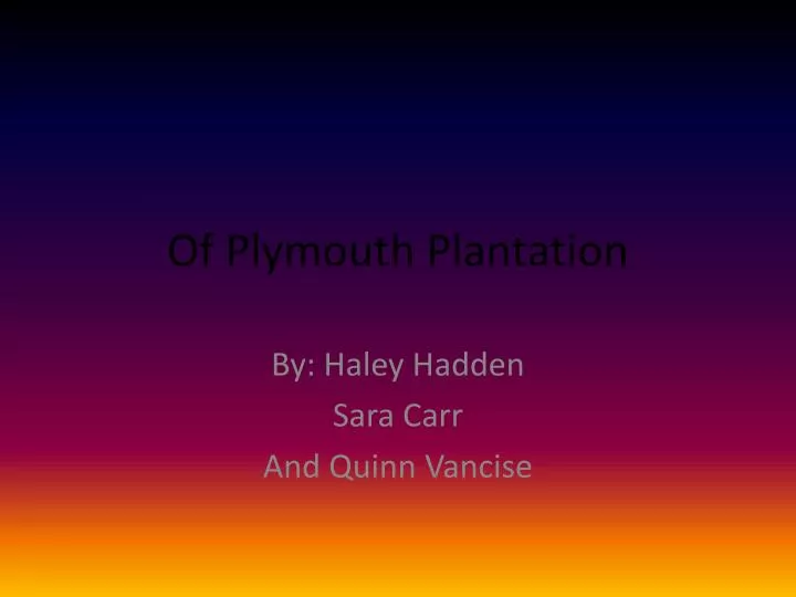 of plymouth plantation