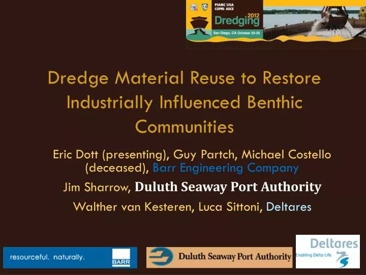 dredge material reuse to restore industrially influenced benthic communities