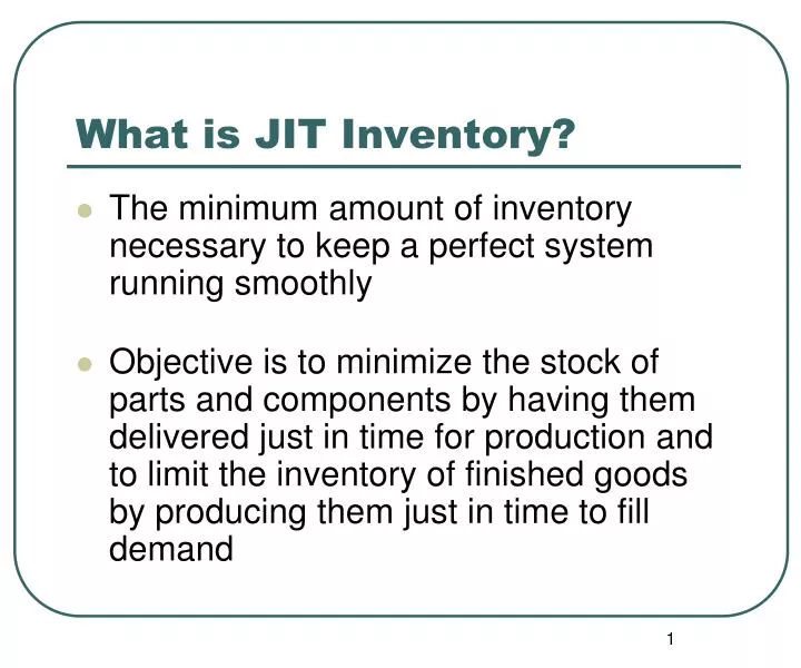 what is jit inventory