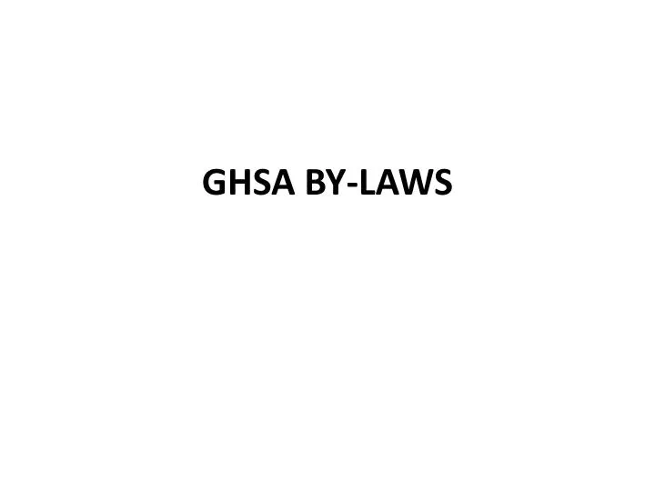 ghsa by laws