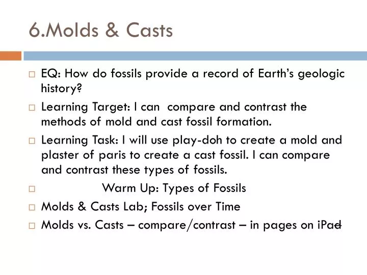 6 molds casts
