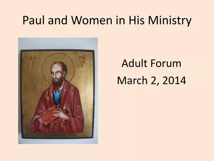 paul and women in his ministry