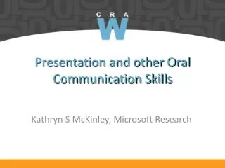 Presentation and other Oral Communication Skills
