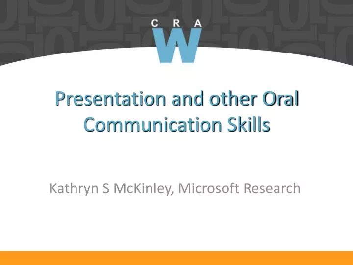 presentation and other oral communication skills