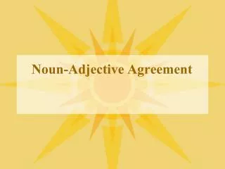 Noun-Adjective Agreement