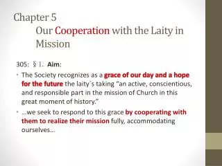 Chapter 5 	Our Cooperation with the Laity in 	Mission