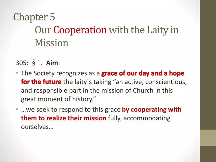 chapter 5 our cooperation with the laity in mission