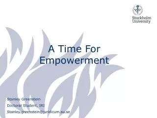 A Time For Empowerment
