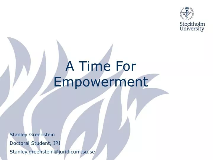 a time for empowerment