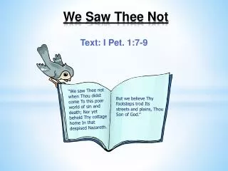 We Saw Thee Not