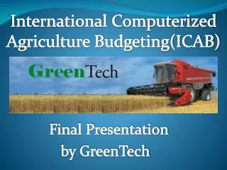 Final Presentation 		by GreenTech