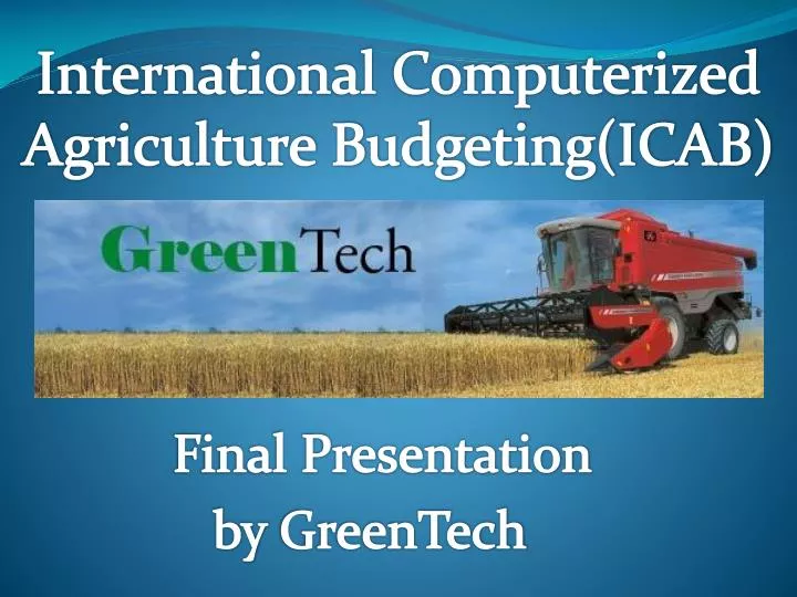 final presentation by greentech