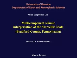 multicomponent seismic interpretation of the marcellus shale bradford county pennsylvania