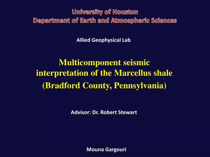 multicomponent seismic interpretation of the marcellus shale bradford county pennsylvania