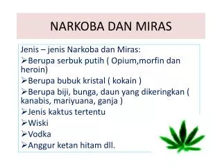 narkoba dan miras