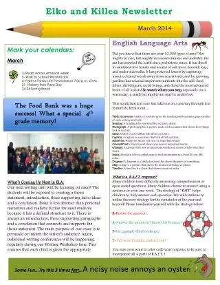 Elko and Killea Newsletter