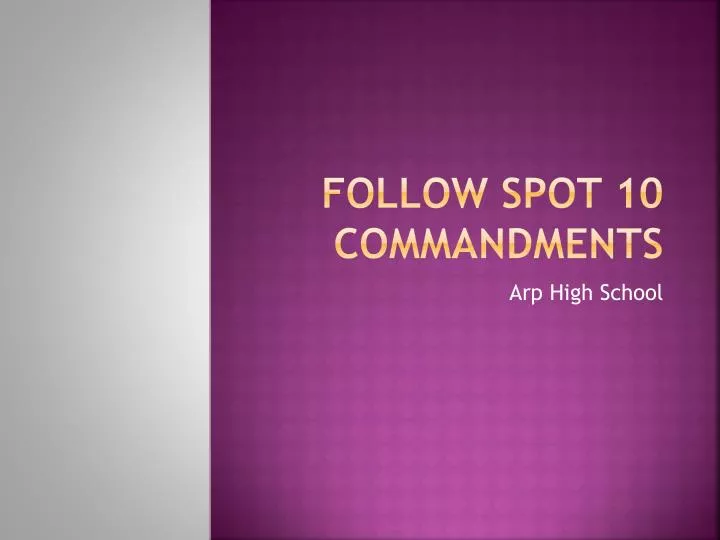 follow spot 10 commandments