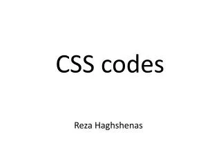 CSS codes