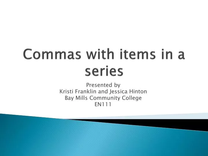 commas with items in a series