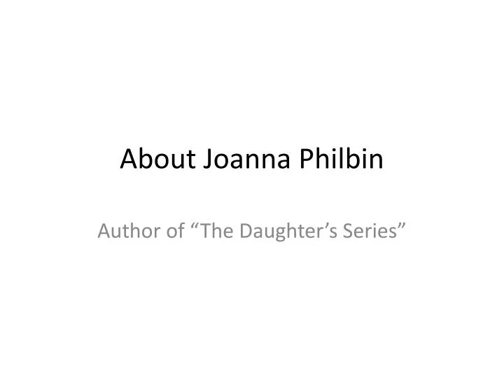 about joanna philbin