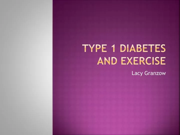 type 1 diabetes and exercise