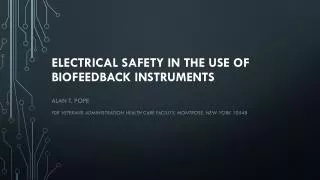 electrical safety in the use of biofeedback instruments