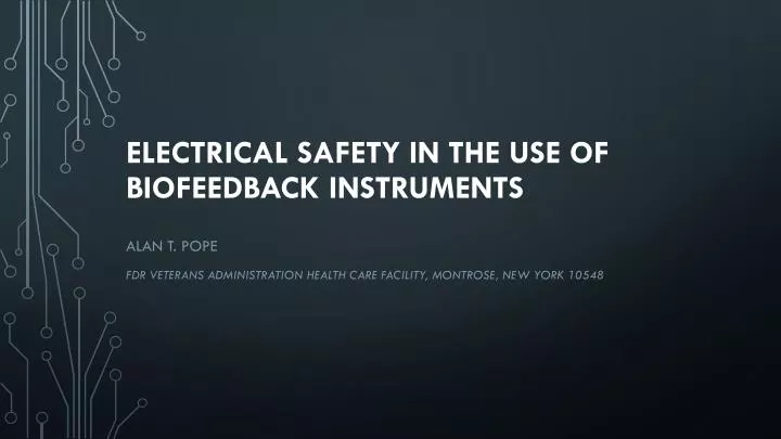 electrical safety in the use of biofeedback instruments