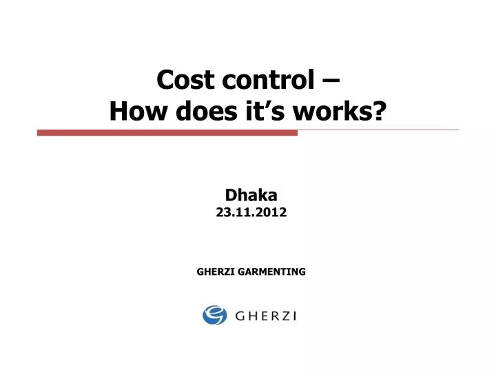 cost control how does it s works