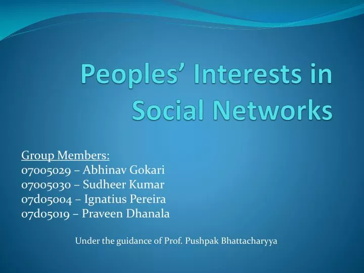 peoples interests in social networks